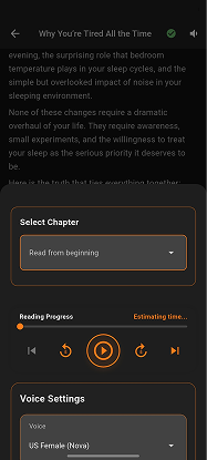 Growst app — audio player screen